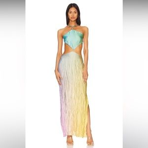 Baobab Kira High Neck Maxi Dress in Halo